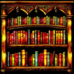 Gothic Bookshelf PNG 05242024 PNG