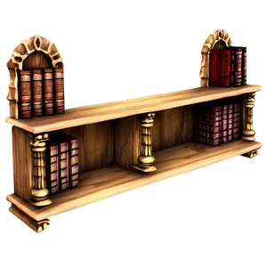 Gothic Bookshelf PNG Xpp20 PNG