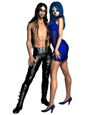 Gothic Couple Posing PNG image