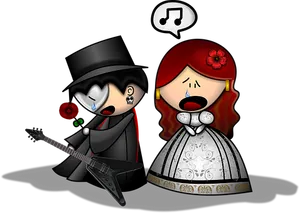 Gothic Duo Performing Cartoon