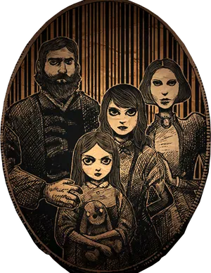 Gothic Family Portrait PNG image