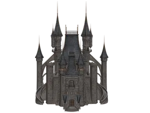 Gothic Fantasy Castle Illustration PNG image