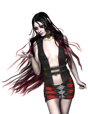 Gothic Fantasy Female Character PNG image