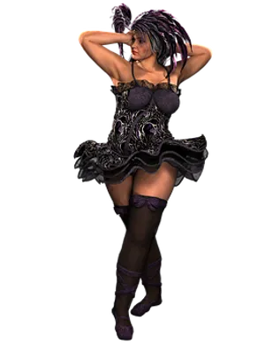 Gothic Fantasy Figure Pose PNG image