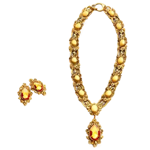 Gothic Gold Necklace PNG Nvv