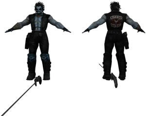 Gothic Hunter Character Model PNG image