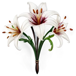Gothic Lilies Design PNG Lhm26 PNG