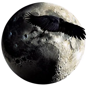 "gothic Moon And Raven PNG" A