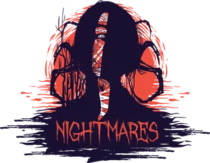 Gothic Nightmares Shirt Design PNG image