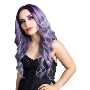 Gothic Purple Hair Fashion Look Png 06272024 PNG image