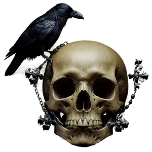 Gothic Raven And Skull Png Axo66 PNG image