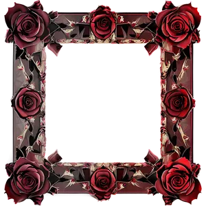 Gothic Rose Frame PNG 06262024