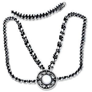 Gothic Silver Necklace PNG Pjp