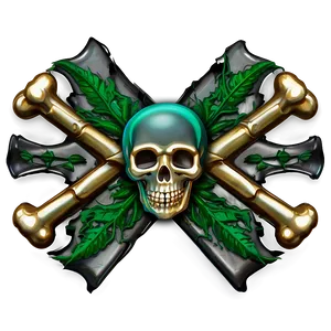Gothic Skull And Bones PNG Kip PNG