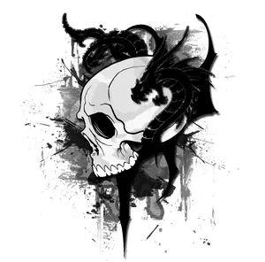Gothic Skull Artwork PNG image