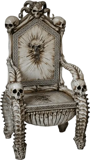 Gothic Skull Throne Design PNG image