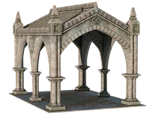 Gothic Stone Archway Structure PNG image