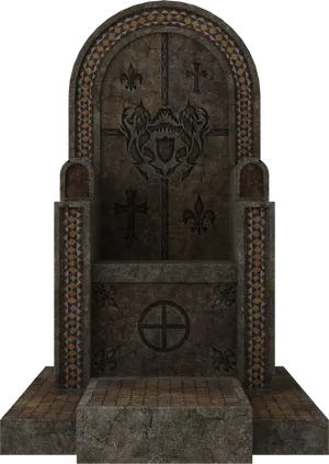 Gothic Stone Throne PNG image