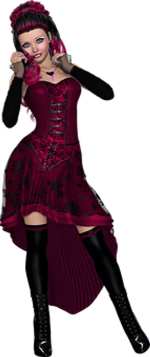 Gothic Style Animated Woman