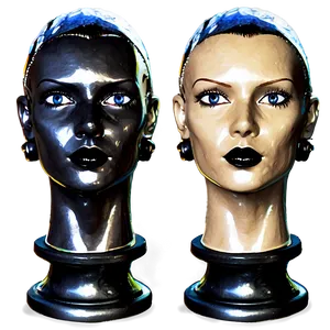 Gothic Style Mannequin Head PNG Opc