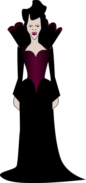 Gothic Vampire Cartoon Character PNG