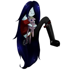 Gothic Vampire Girlwith Plush Bat PNG