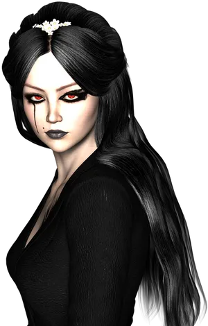 Gothic Vampire Portrait PNG