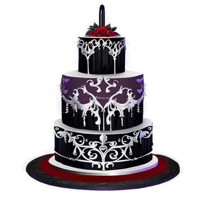 Gothic Wedding Cake PNG 06122024