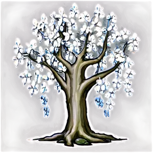 Gothic White Tree Representation PNG 06252024