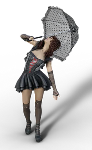 Gothic Woman With Umbrella