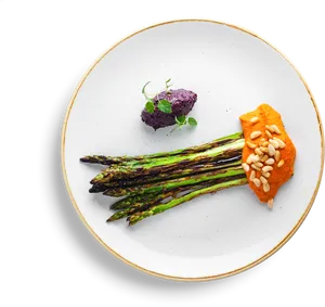 Gourmet Asparagus Dishwith Purée PNG