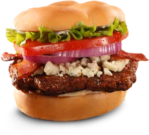 Gourmet Bacon Cheeseburger PNG image