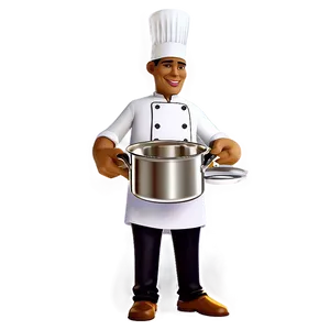 Gourmet Chef Cooking Pot PNG 06122024