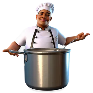 Gourmet Chef Cooking Pot PNG Tsr