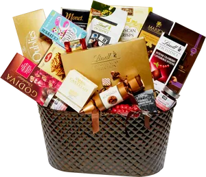 Gourmet Gift Basket Assortment PNG image