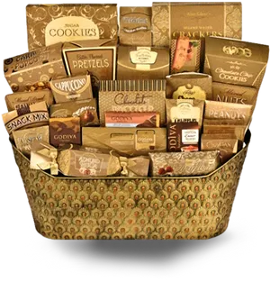 Gourmet Gift Basket Assortment PNG image