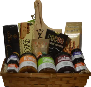 Gourmet Gift Basket Assortment PNG