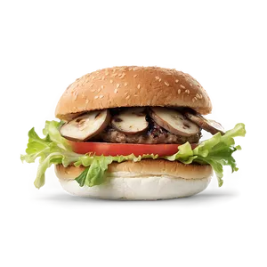 Gourmet Mushroom Swiss Burger Png Yyb14 PNG image