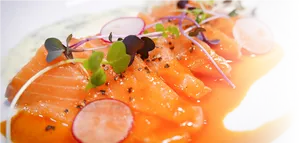 Gourmet Salmon Carpaccio Dish PNG