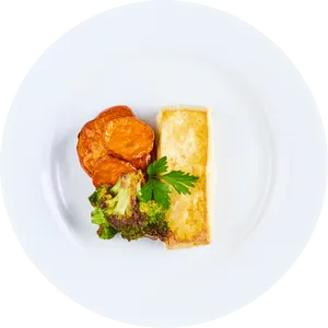 Gourmet Vegetable Dish Plate PNG image