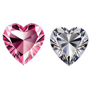 Graceful Pink Heart Diamond Art PNG 06282024 PNG
