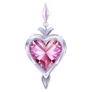 Graceful Pink Heart Diamond Art PNG 06282024 PNG