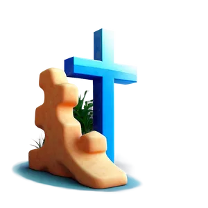 Gradient Blue Cross Concept PNG 06292024 PNG