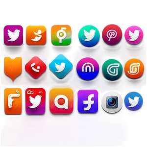 Gradient Social Media Icons PNG Xij