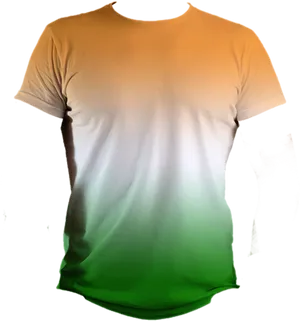 Gradient Tshirt Orange White Green PNG image