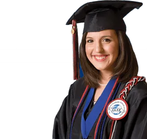 Graduate Studentin Capand Gown PNG image