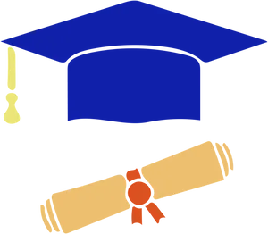 Graduation Capand Diploma Icon PNG image