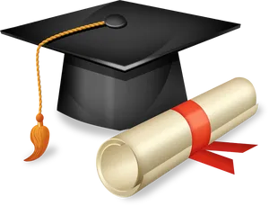 Graduation Capand Diploma Icon PNG image