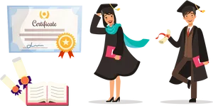 Graduation Celebration Cartoon PNG