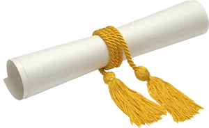 Graduation Diplomawith Golden Tassel.png PNG